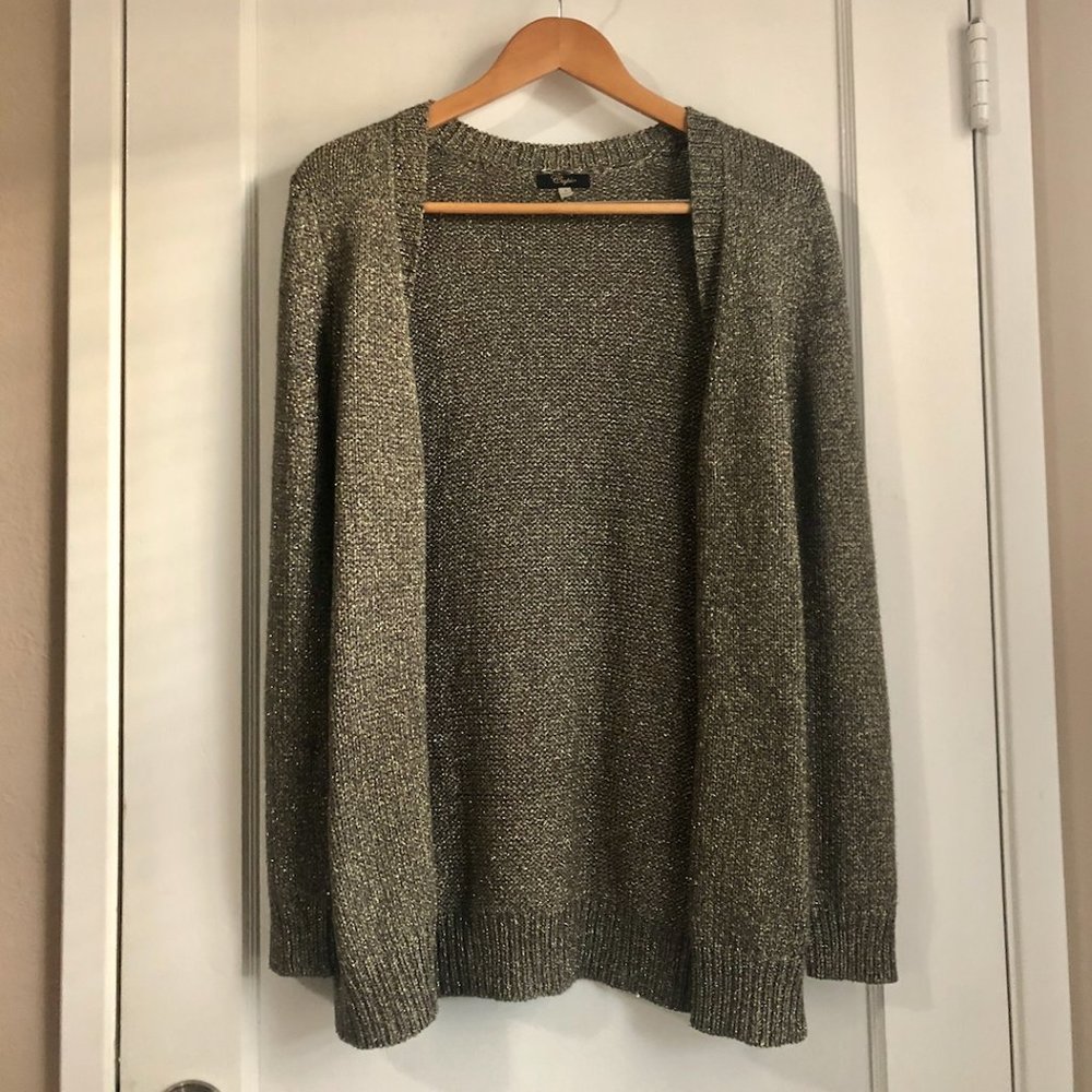 Gold Metallic Long Cardigan